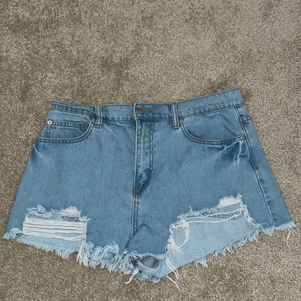 High waisted jean shorts